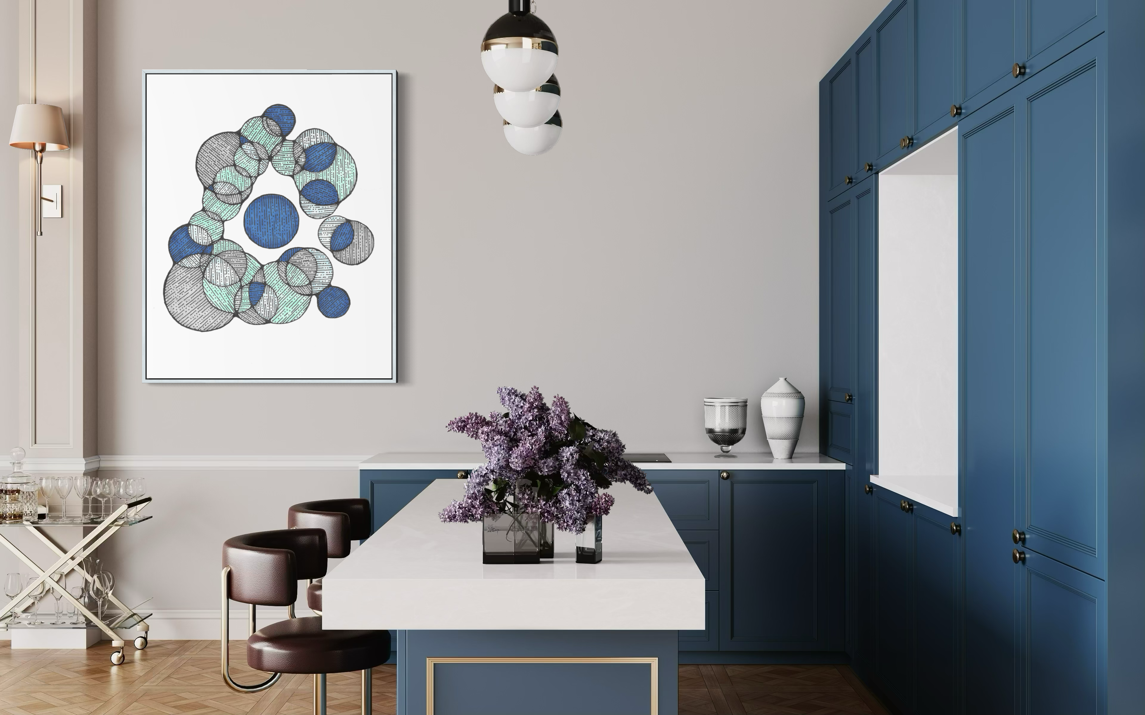 Cyane artwork in an interior setting, view 1