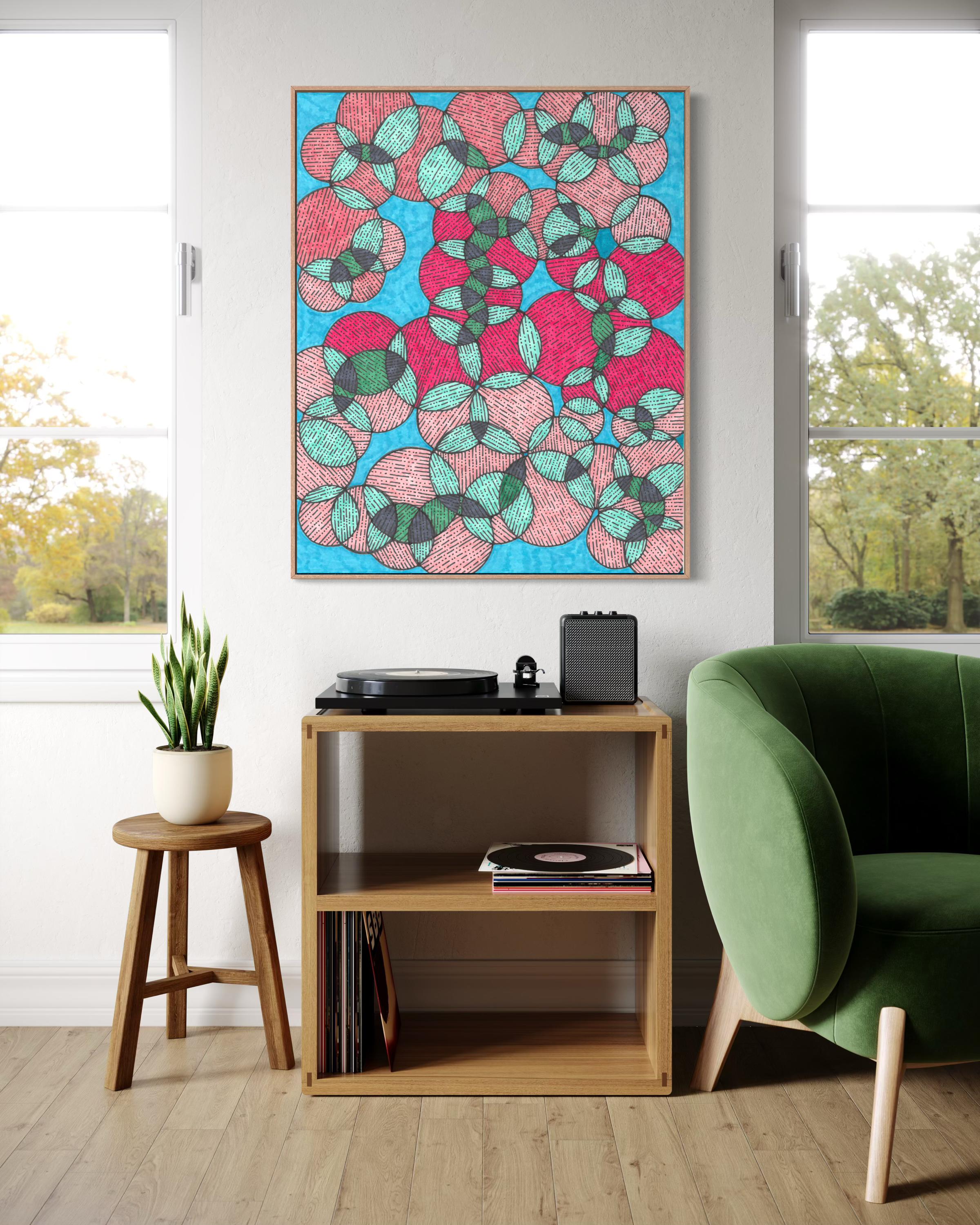 Enodia artwork shown in an interior setting