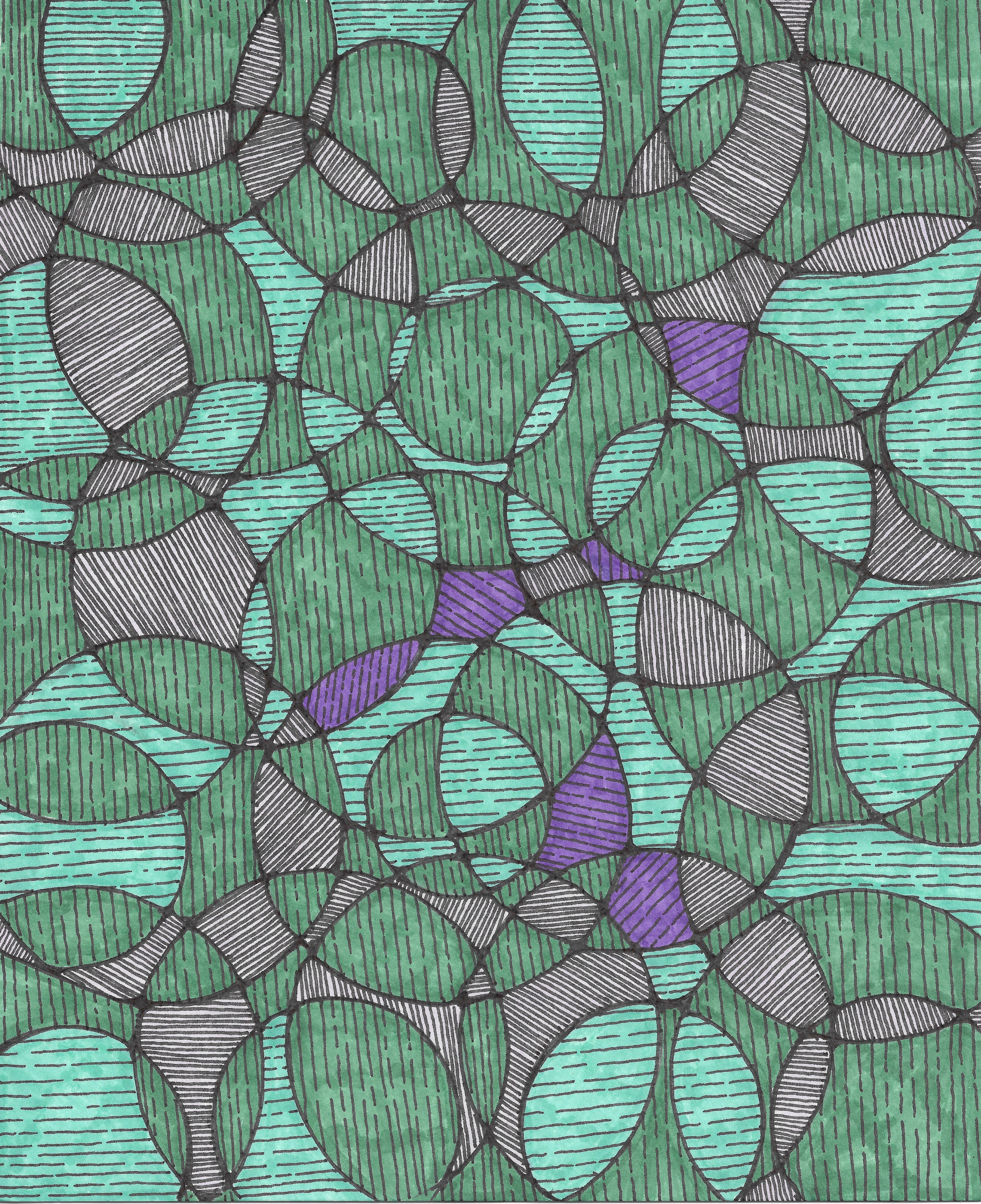 Green and purple original artwork